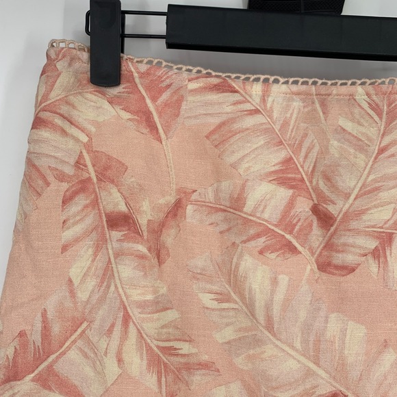 Show Me Your Mumu Iva Wrap Skirt Linen Blend Leaf Print Tie Waist - Picture 6 of 12